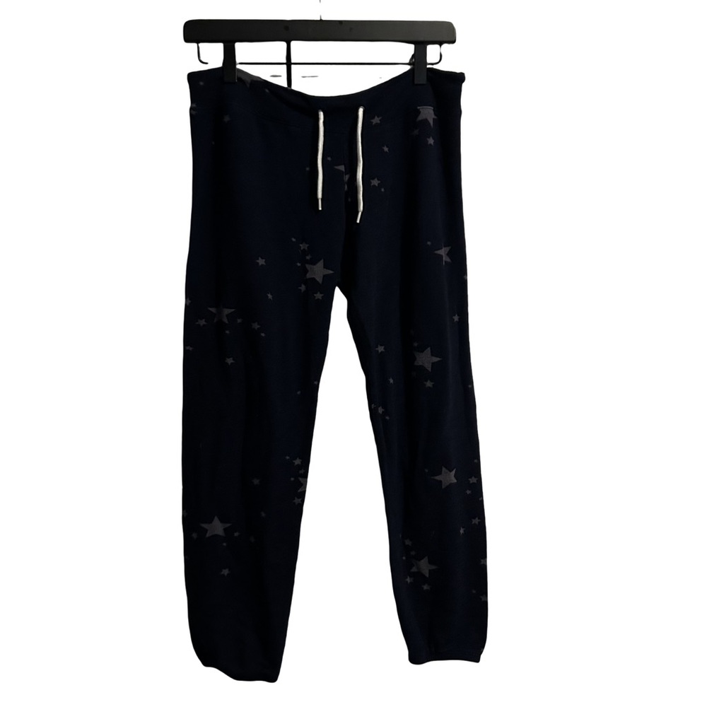 Monrow Vintage Stardust Knit Joggers Navy Silver XS - Picture 2 of 9
